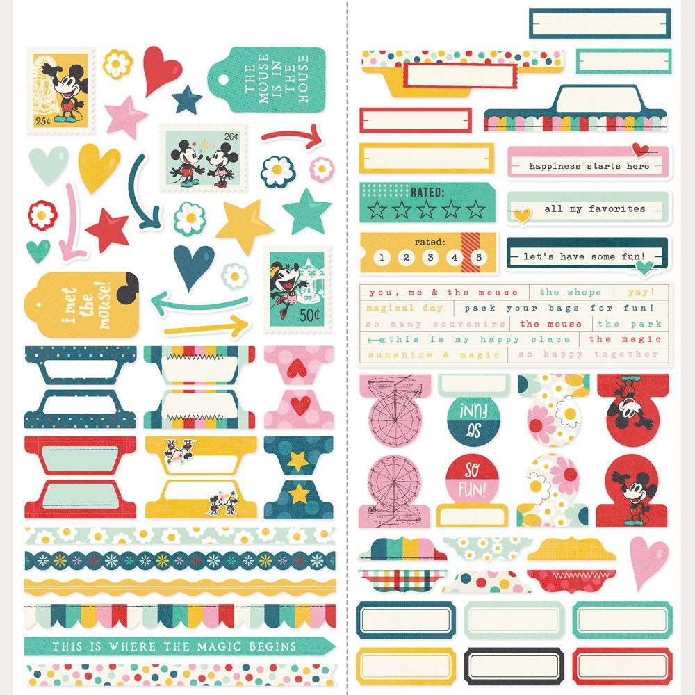 Simple Stories Say Cheese Happiest Place - Cardstock Stickers Basics