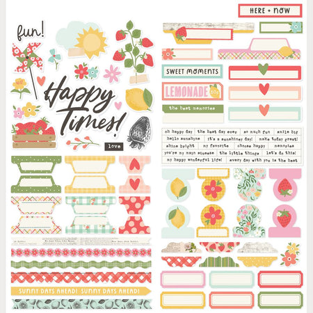 Simple Stories Pink Lemonade - Cardstock Stickers Basics
