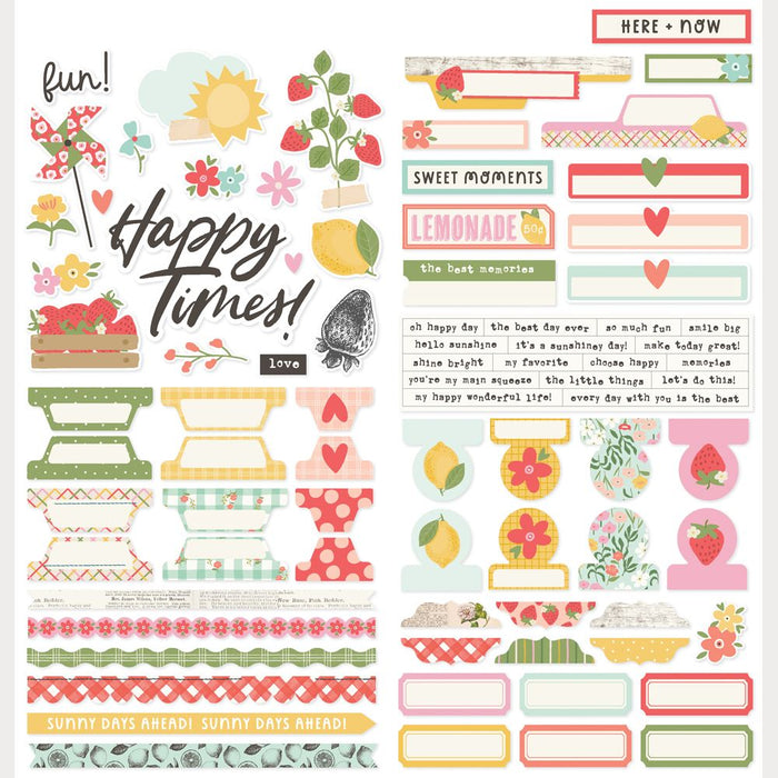 Simple Stories Pink Lemonade - Cardstock Stickers Basics
