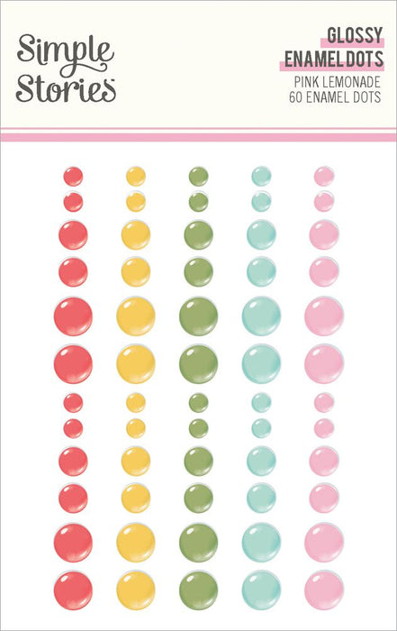 Simple Stories Pink Lemonade - Glossy Enamel Dots