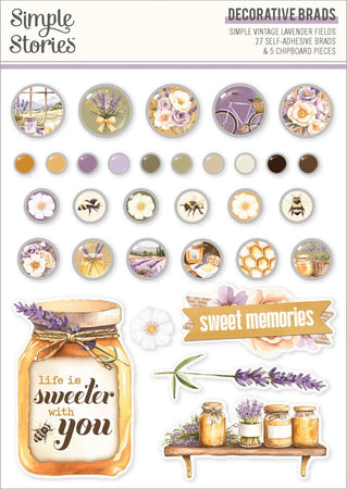 Simple Stories Simple Vintage Lavender Fields - Decorative Brads