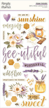 Simple Stories Simple Vintage Lavender Fields - Foam Stickers