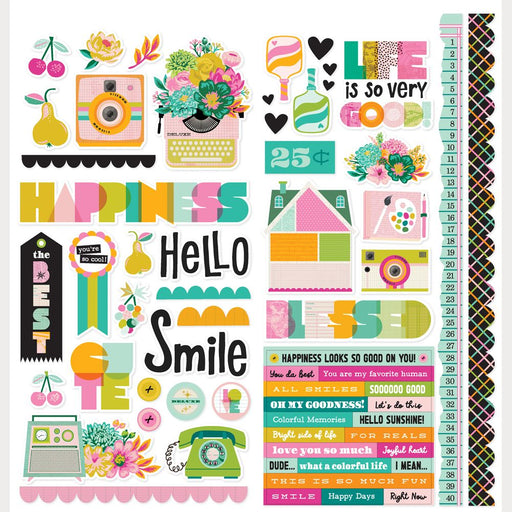Simple Stories Color Me Happy - Cardstock Stickers Icons