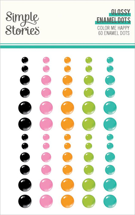Simple Stories Color Me Happy - Glossy Enamel Dots