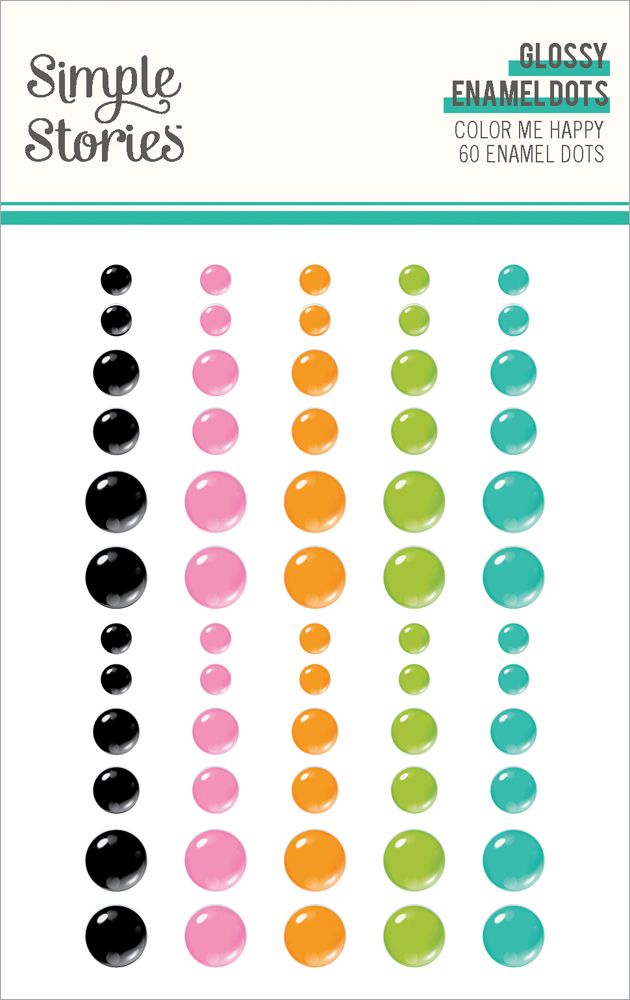 Simple Stories Color Me Happy - Glossy Enamel Dots