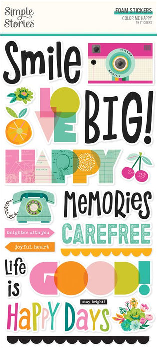 Simple Stories Color Me Happy - Foam Stickers
