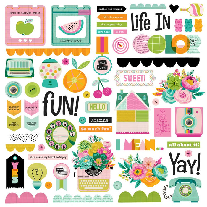 Simple Stories Color Me Happy - Chipboard Pieces
