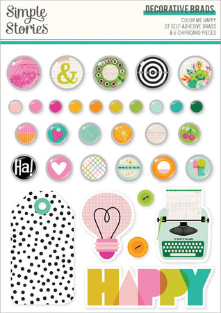 Simple Stories Color Me Happy - Decorative Brads