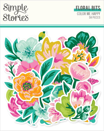 Simple Stories Color Me Happy - Floral Bits & Pieces