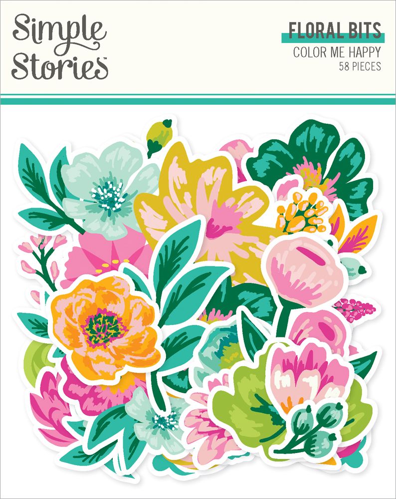 Simple Stories Color Me Happy - Floral Bits & Pieces