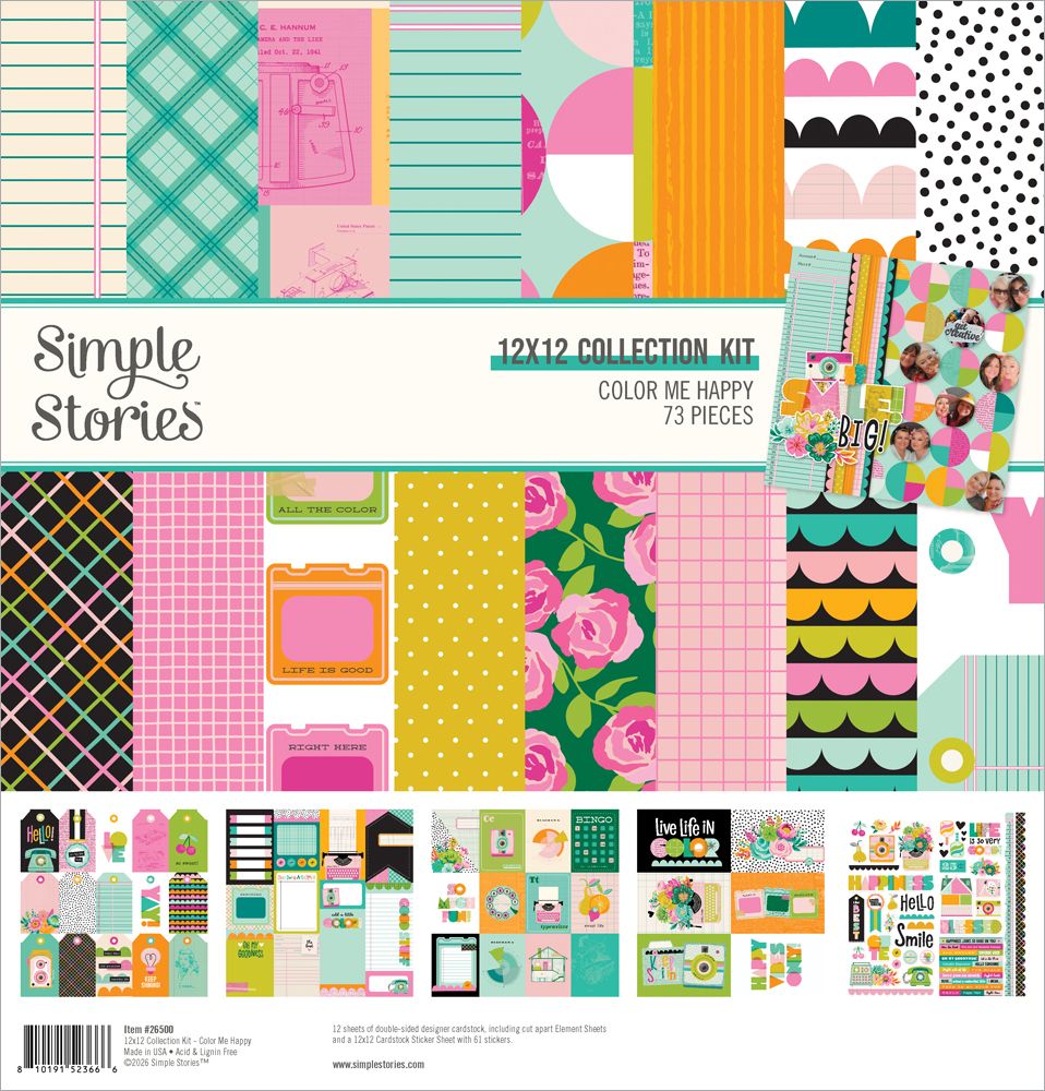 Simple Stories Color Me Happy - 12x12 Collection Kit