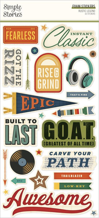 Simple Stories Rustic Legend - Foam Stickers