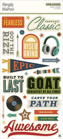 Simple Stories Rustic Legend - Foam Stickers