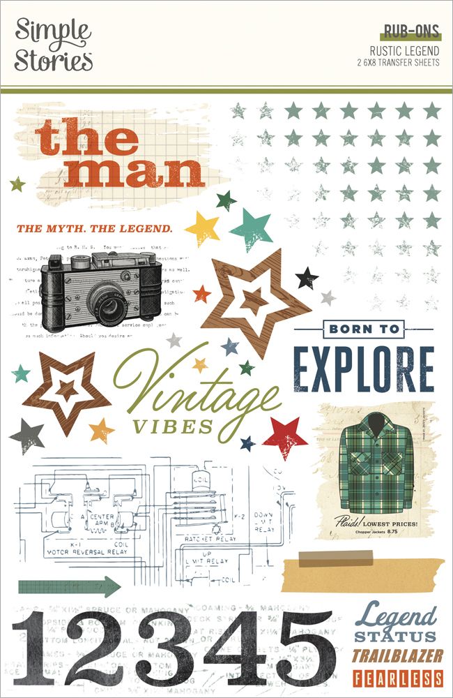 Simple Stories Rustic Legend - Rub-Ons