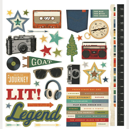 Simple Stories Rustic Legend - Cardstock Stickers Icons