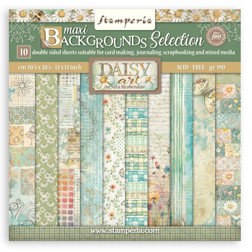 Stamperia Daisy Art - 12x12 Maxi Backgrounds Paper Pack