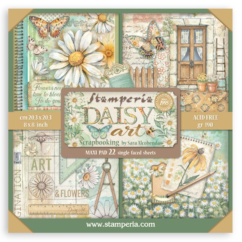 Stamperia Daisy Art - 8x8 Maxi Paper Pack