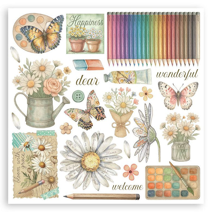 Stamperia Daisy Art - Rub-Ons Assortment Kit