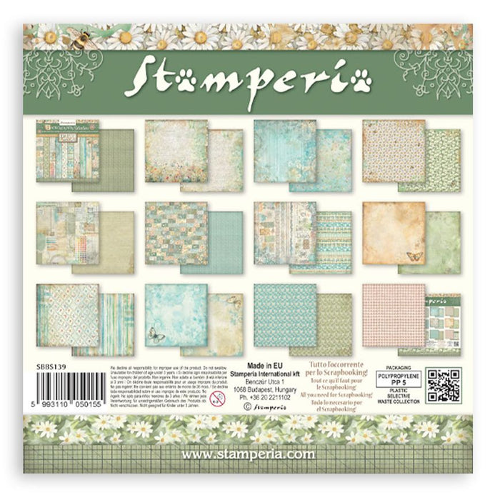 Stamperia Daisy Art - 8x8 Backgrounds Paper Pack