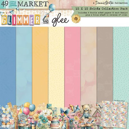 49 & Market Glimmer & Glee - 12x12 Solids Collection Pack
