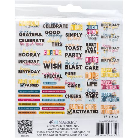 49 & Market Glimmer & Glee - Chipboard Set