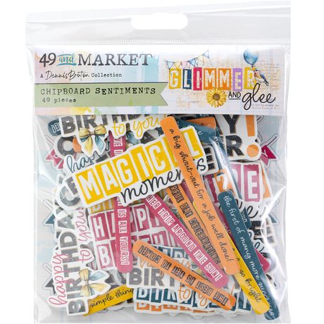 49 & Market Glimmer & Glee - Chipboard Set