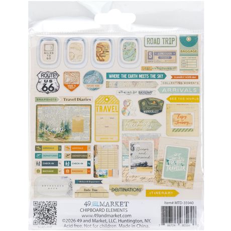 49 & Market Travel Diaries - Chipboard Set