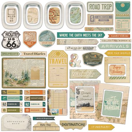49 & Market Travel Diaries - Chipboard Set