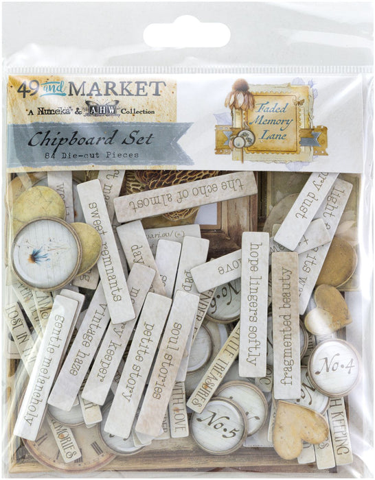 49 & Market Faded Memory Lane - Chipboard Set