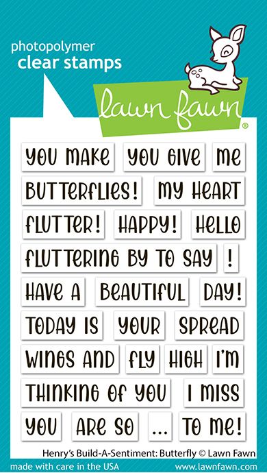 Lawn Fawn Clear Stamps - Henry's Build-A-Sentiment Butterfly Stamps