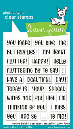 Lawn Fawn Clear Stamps - Henry's Build-A-Sentiment Butterfly Stamps