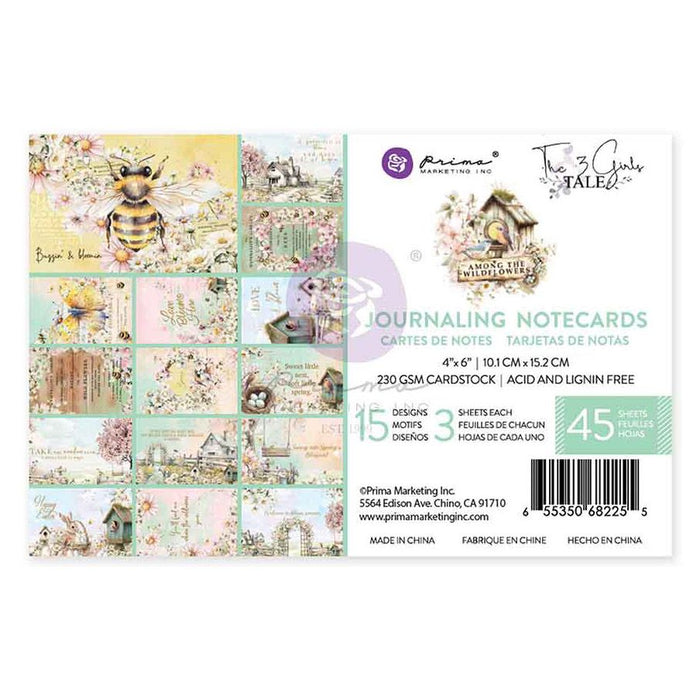 Prima Among The Wildflowers - 4x6 Journaling Cards