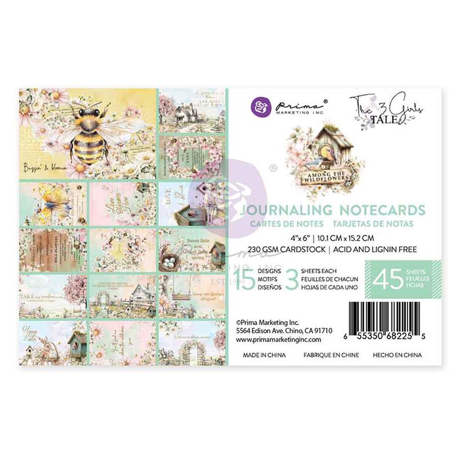 Prima Among The Wildflowers - 4x6 Journaling Cards