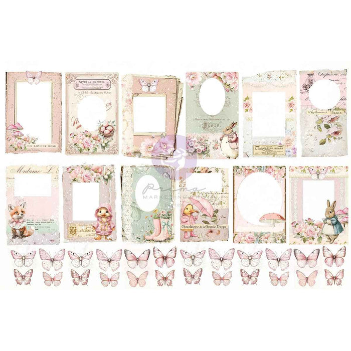 Prima Sweet Spring - Ephemera Butterflies & Frames 72 Pieces