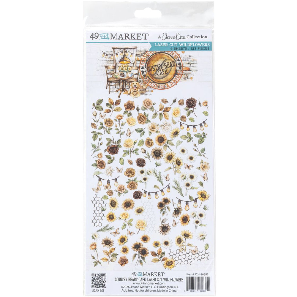 49 & Market Country Heart Cafe - Laser Cut Wildflowers