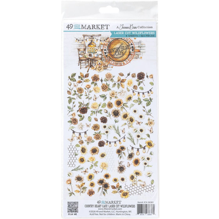 49 & Market Country Heart Cafe - Laser Cut Wildflowers