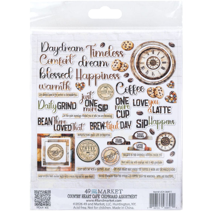49 & Market Country Heart Cafe - Chipboard Set
