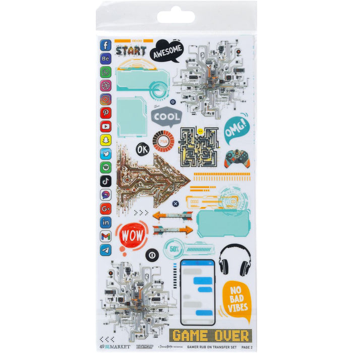 49 & Market Level Up - Gamer Rub On Transfer Set
