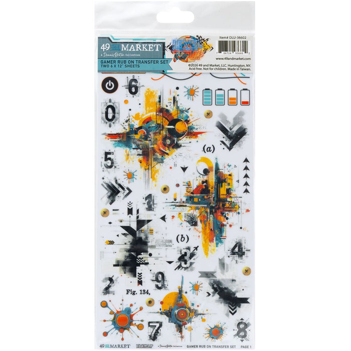 49 & Market Level Up - Gamer Rub On Transfer Set