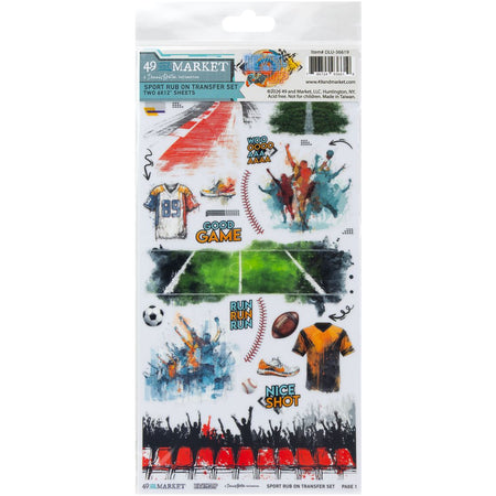 49 & Market Level Up - Sport Rub On Transfer Set