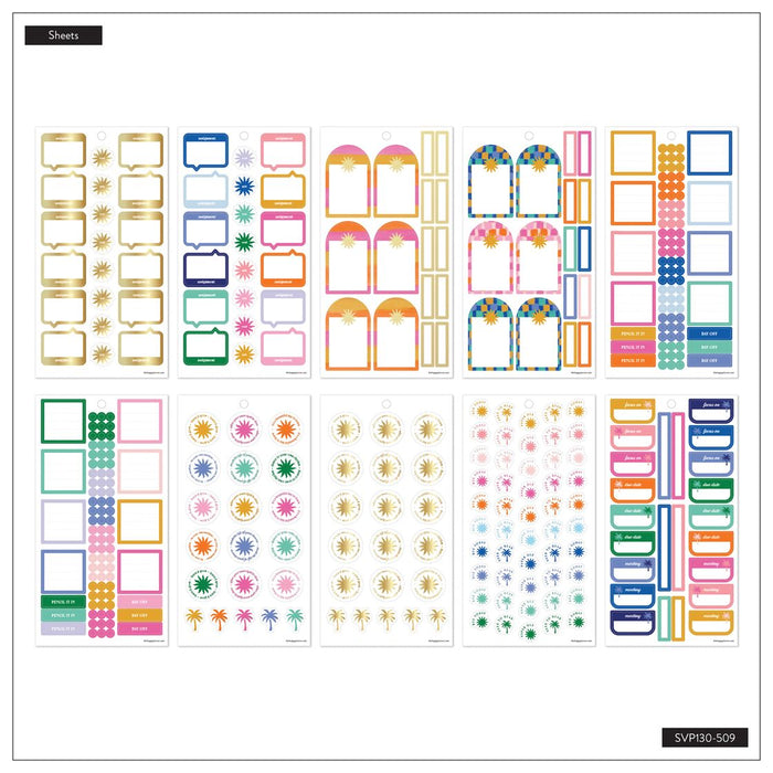Me & My Big Ideas Happy Planner Sticker Value Pack 30 Sheets - Sunburst Bay
