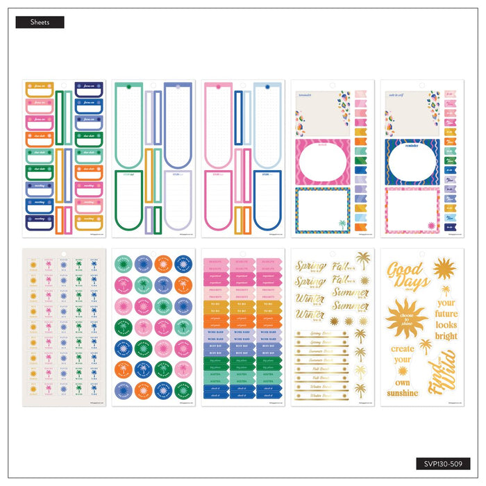 Me & My Big Ideas Happy Planner Sticker Value Pack 30 Sheets - Sunburst Bay