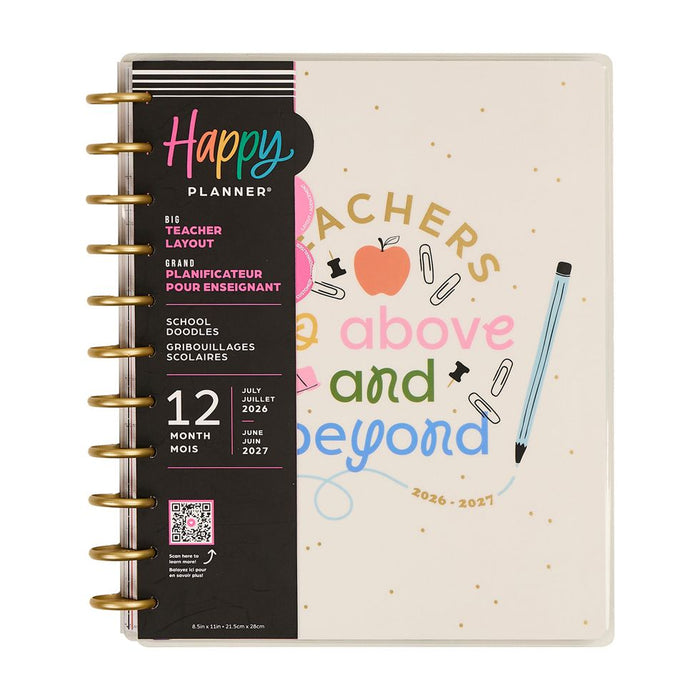 Me & My Big Ideas Happy Planner - School Doodles Ivory Big 12 Month Planner Jul 26 - Jun 27
