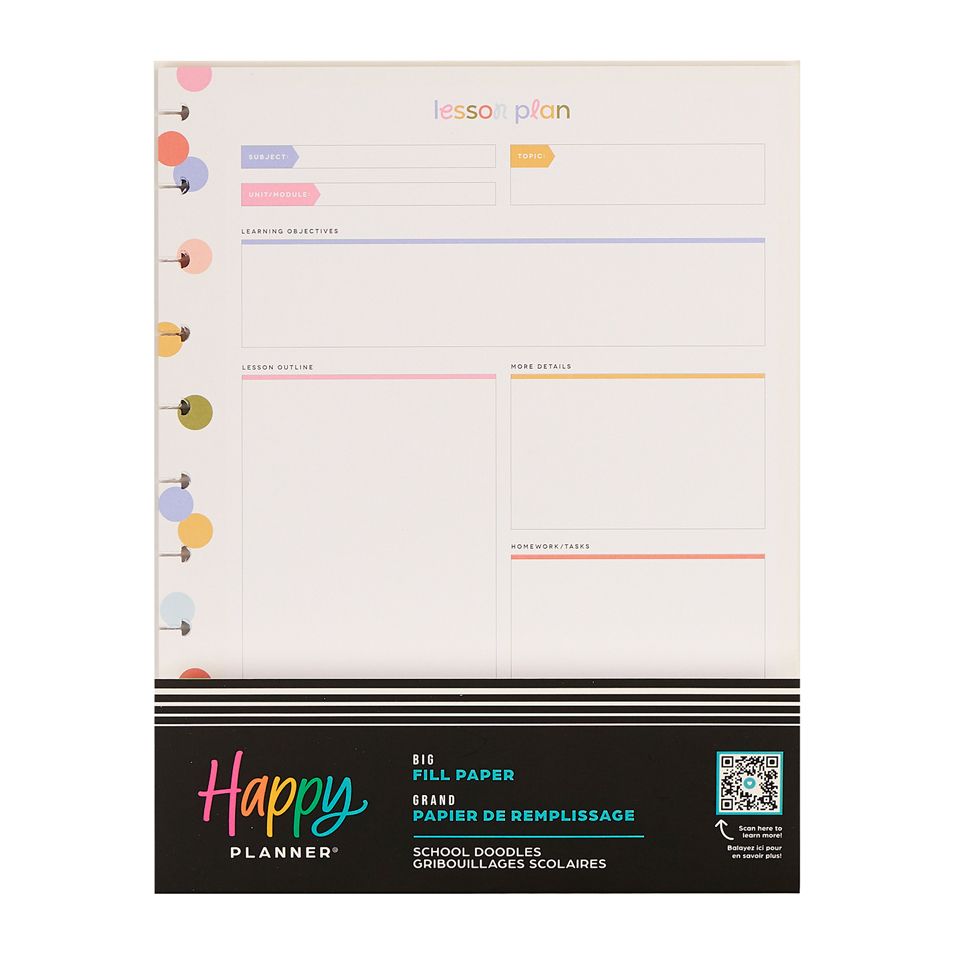 Me & My Big Ideas Happy Planner - School Doodles Big Fill Paper