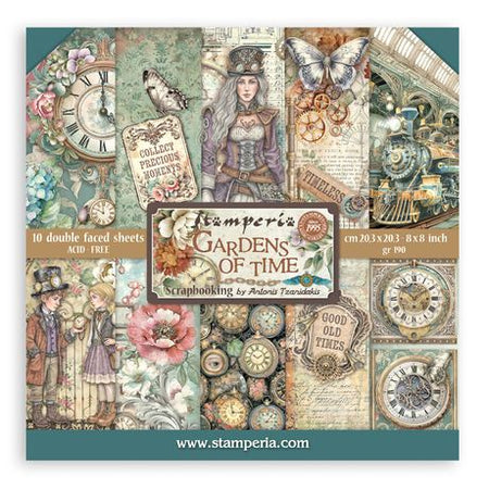 Stamperia Gardens Of Time - 8x8 Paper Pack