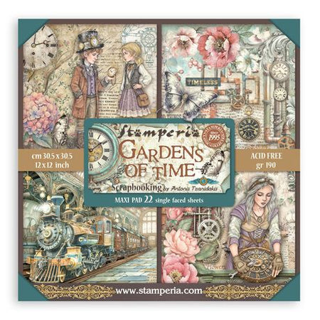 Stamperia Gardens Of Time - 12x12 Maxi Paper Pack