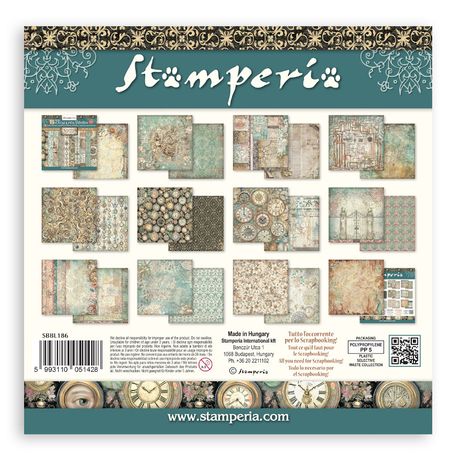 Stamperia Gardens Of Time - 12x12 Maxi Backgrounds Paper Pack