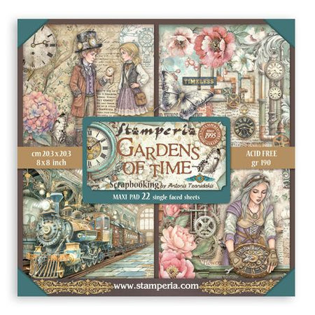 Stamperia Gardens Of Time - 8x8 Maxi Paper Pack
