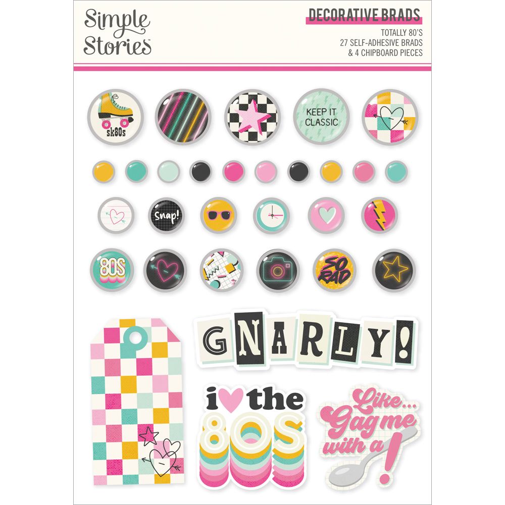 Simple Stories Totally 80's - Decorative Brads