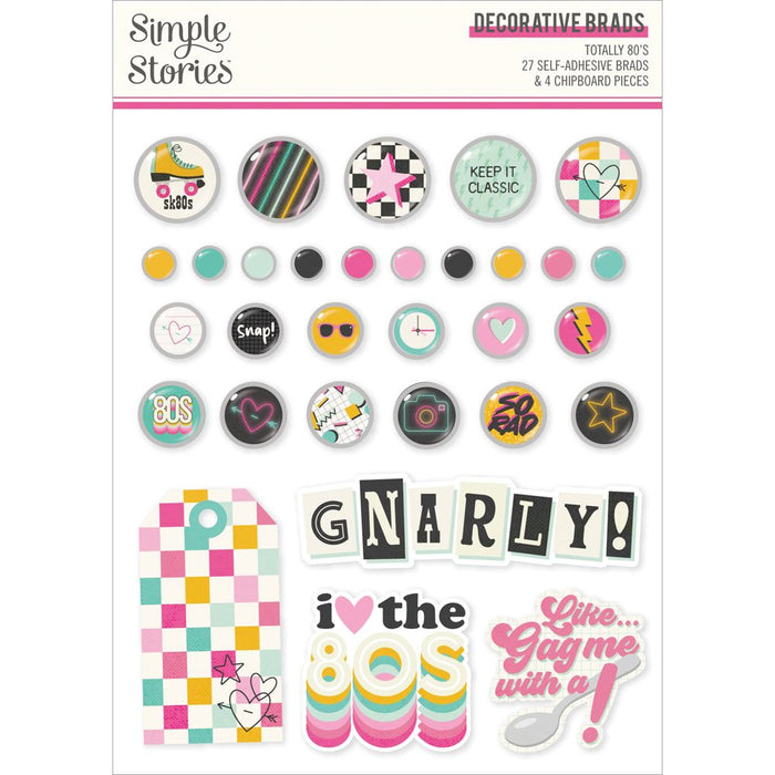 Simple Stories Totally 80's - Decorative Brads